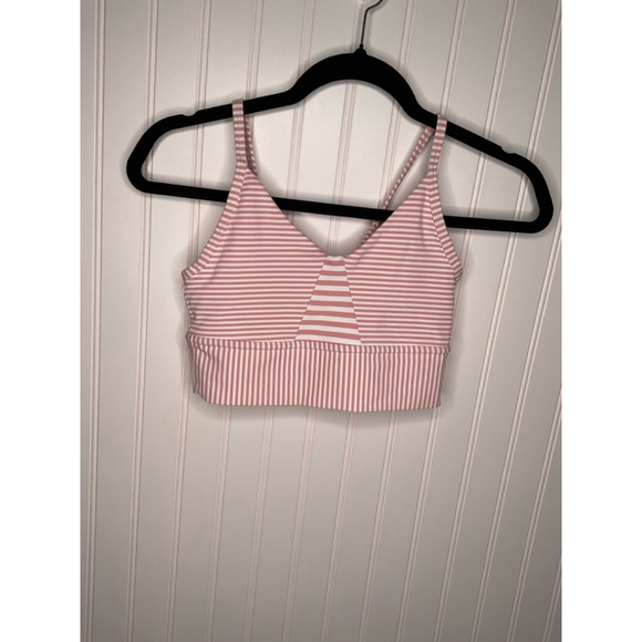 Women's Define Your Inspiration Sports Bra XS Pink Striped nautical - Picture 1 of 3